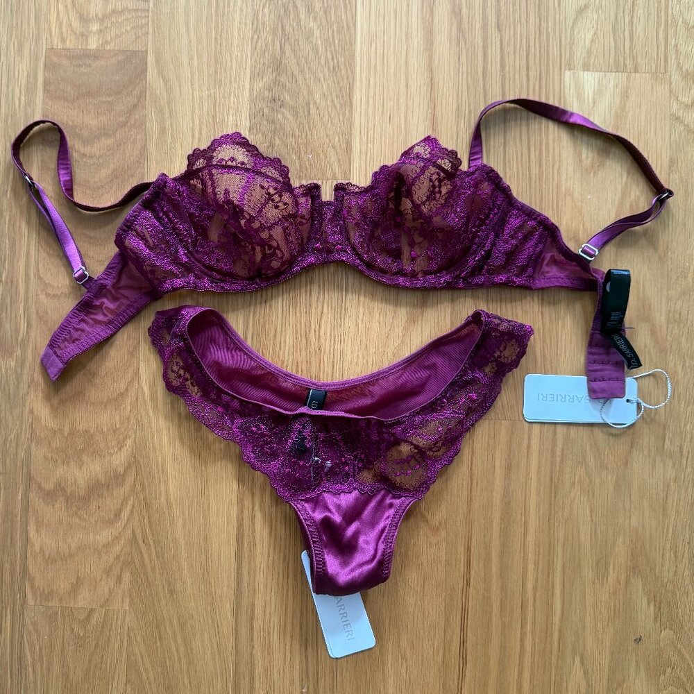 I.d. Sarrieri Desert Rose Balconette + Tulle & Satin Thong in Orchid